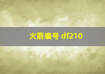 火箭编号 df210